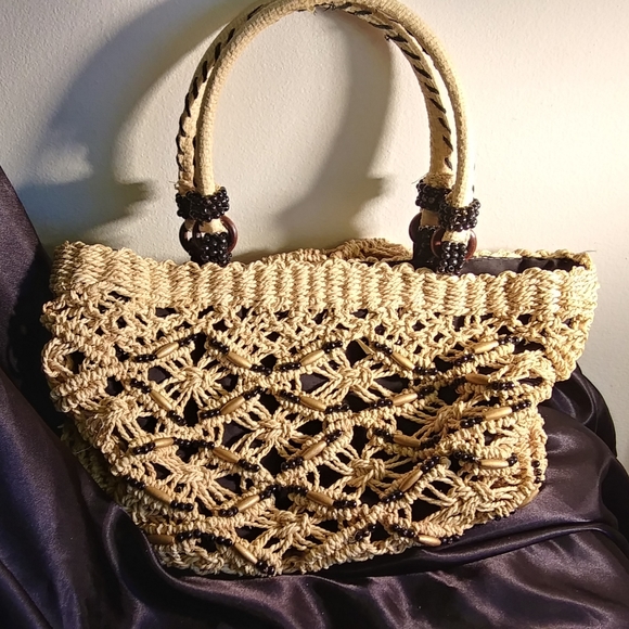 Straw Corn Husk Beach Summer Purse - Picture 1 of 8